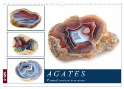 Agates - Polished semi-precious stones (Wall Calendar 2025 DIN A3 landscape), CALVENDO 12 Month Wall Calendar - Frost, Anja