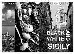 Black and White Sicily (Wall Calendar 2025 DIN A4 landscape), CALVENDO 12 Month Wall Calendar