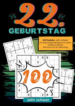 22. Geburtstag- Sudoku Geschenkbuch Cover 22. Geburtstag- Sudoku Geschenkbuch