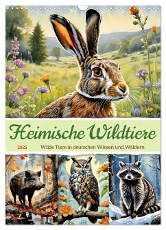 Heimische Wildtiere 2025 (Wandkalender 2025 DIN A3 hoch), CALVENDO Monatskalender