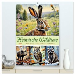 Heimische Wildtiere 2025 (hochwertiger Premium Wandkalender 2025 DIN A2 hoch), Kunstdruck in Hochglanz - Calvendo;Lehmann, Steffani
