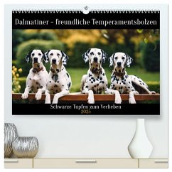 Dalmatiner - freundliche Temperamentsbolzen (hochwertiger Premium Wandkalender 2025 DIN A2 quer), Kunstdruck in Hochglanz