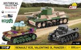 COBI Historical Collection 2740 - Renault R35, Valentine IX, Panzer I, Bausatz 1:48, 595 Teile