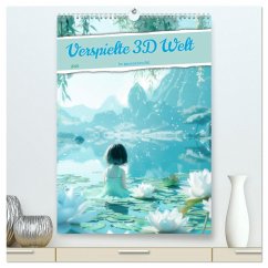 Verspielte 3D Welt - Im japanischen Stil (hochwertiger Premium Wandkalender 2025 DIN A2 hoch), Kunstdruck in Hochglanz