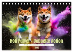 Holi Pulver - Doppelte Action (Tischkalender 2025 DIN A5 quer), CALVENDO Monatskalender - Calvendo;Verena Scholze, Fotodesign