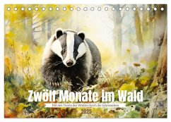 Zwölf Monate im Wald (Tischkalender 2025 DIN A5 quer), CALVENDO Monatskalender
