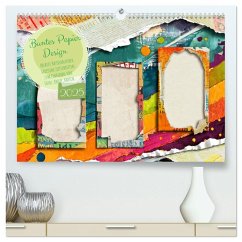 Buntes Papier Design (hochwertiger Premium Wandkalender 2025 DIN A2 quer), Kunstdruck in Hochglanz