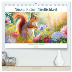 Der Eichhörnchen-Kalender (hochwertiger Premium Wandkalender 2025 DIN A2 quer), Kunstdruck in Hochglanz