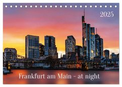 Frankfurt am Main - at night (Tischkalender 2025 DIN A5 quer), CALVENDO Monatskalender - Calvendo;Herzog, Uwe