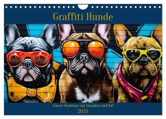 Graffiti Hunde (Wandkalender 2025 DIN A4 quer), CALVENDO Monatskalender