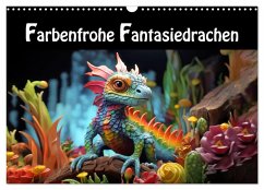 Farbenfrohe Fantasiedrachen (Wandkalender 2025 DIN A3 quer), CALVENDO Monatskalender