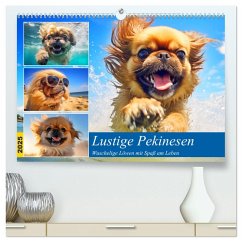 Lustige Pekinesen. Wuschelige Löwen mit Spaß am Leben (hochwertiger Premium Wandkalender 2025 DIN A2 quer), Kunstdruck in Hochglanz