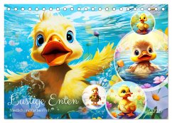 Lustige Enten. Niedlich und farbenfroh (Tischkalender 2025 DIN A5 quer), CALVENDO Monatskalender