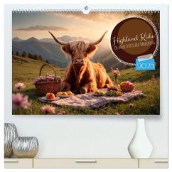 Highland Kühe (hochwertiger Premium Wandkalender 2025 DIN A2 quer), Kunstdruck in Hochglanz