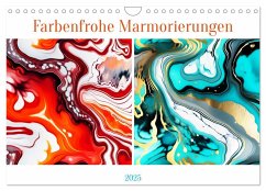 Farbenfrohe Marmorierungen (Wandkalender 2025 DIN A4 quer), CALVENDO Monatskalender - Calvendo;Marten, Martina