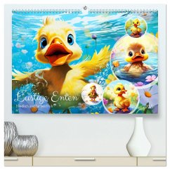 Lustige Enten. Niedlich und farbenfroh (hochwertiger Premium Wandkalender 2025 DIN A2 quer), Kunstdruck in Hochglanz