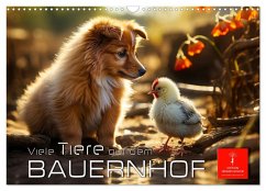 Viele Tiere auf dem Bauernhof (Wandkalender 2025 DIN A3 quer), CALVENDO Monatskalender