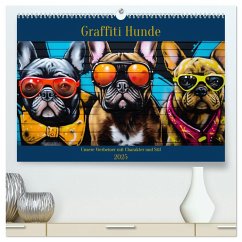 Graffiti Hunde (hochwertiger Premium Wandkalender 2025 DIN A2 quer), Kunstdruck in Hochglanz