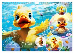 Lustige Enten. Niedlich und farbenfroh (Wandkalender 2025 DIN A4 quer), CALVENDO Monatskalender