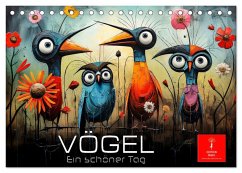 Vögel - ein schöner Tag (Tischkalender 2025 DIN A5 quer), CALVENDO Monatskalender