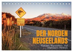 Der Norden Neuseelands: Vulkane, Wasserfälle und imposante Strände (Tischkalender 2025 DIN A5 quer), CALVENDO Monatskalender