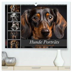 Hunde Porträts (hochwertiger Premium Wandkalender 2025 DIN A2 quer), Kunstdruck in Hochglanz