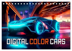 Digital Color Cars (Tischkalender 2025 DIN A5 quer), CALVENDO Monatskalender