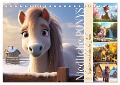 Niedliche Ponys (Tischkalender 2025 DIN A5 quer), CALVENDO Monatskalender