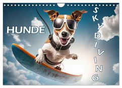 Hunde Skydiving (Wandkalender 2025 DIN A4 quer), CALVENDO Monatskalender