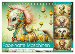 Fabelhafte Maschinen. Pop-Surrealistische Roboter-Tiere (Tischkalender 2025 DIN A5 quer), CALVENDO Monatskalender