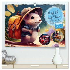 Maus auf Tour - Abenteuerkalender für Kids mit Planer (hochwertiger Premium Wandkalender 2025 DIN A2 quer), Kunstdruck in Hochglanz - Calvendo;Frost, Anja