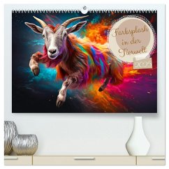 Farbsplash in der Tierwelt (hochwertiger Premium Wandkalender 2025 DIN A2 quer), Kunstdruck in Hochglanz