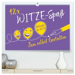 12 x WITZE-Spaß - Bastelkalender (hochwertiger Premium Wandkalender 2025 DIN A2 quer), Kunstdruck in Hochglanz - Calvendo;ROTH-Design