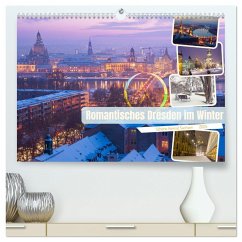 Romantisches Dresden im Winter (hochwertiger Premium Wandkalender 2025 DIN A2 quer), Kunstdruck in Hochglanz - Calvendo;Drachenkind-Fotografie