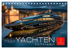 Mega Yachten Fantasien (Tischkalender 2025 DIN A5 quer), CALVENDO Monatskalender - Calvendo;Roder, Peter