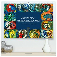 Die zwölf Tierkreiszeichen (hochwertiger Premium Wandkalender 2025 DIN A2 quer), Kunstdruck in Hochglanz - Calvendo;Löwer, Sabine