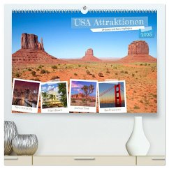 USA ATTRAKTIONEN Urbanes und Naturhighlights (hochwertiger Premium Wandkalender 2025 DIN A2 quer), Kunstdruck in Hochglanz