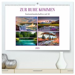 Zur Ruhe kommen Fantasiereisen mit KI (hochwertiger Premium Wandkalender 2025 DIN A2 quer), Kunstdruck in Hochglanz