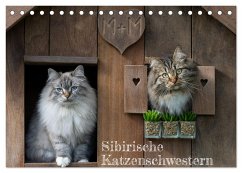 Maui und Molokai - Sibirische Katzenschwestern (Tischkalender 2025 DIN A5 quer), CALVENDO Monatskalender