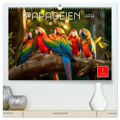 Papageien - Ara (hochwertiger Premium Wandkalender 2025 DIN A2 quer), Kunstdruck in Hochglanz