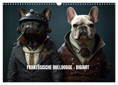 Französische Bulldogge KI Digiart (Wandkalender 2025 DIN A3 quer), CALVENDO Monatskalender