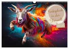 Farbsplash in der Tierwelt (Wandkalender 2025 DIN A3 quer), CALVENDO Monatskalender