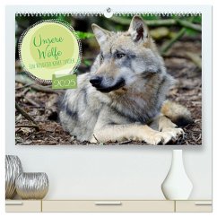 Unsere Wölfe - Ein Wildtier kehrt zurück (hochwertiger Premium Wandkalender 2025 DIN A2 quer), Kunstdruck in Hochglanz