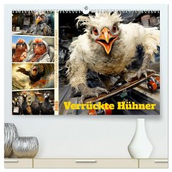 Verrückte Hühner (hochwertiger Premium Wandkalender 2025 DIN A2 quer), Kunstdruck in Hochglanz