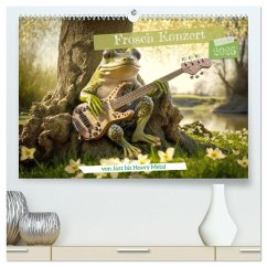 Frosch Konzert (hochwertiger Premium Wandkalender 2025 DIN A2 quer), Kunstdruck in Hochglanz