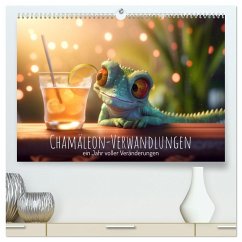 Chamäleon-Verwandlungen. Ein Jahr voller Veränderungen (hochwertiger Premium Wandkalender 2025 DIN A2 quer), Kunstdruck in Hochglanz - Calvendo;artefacti