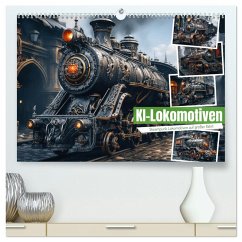 KI-Lokomotiven (hochwertiger Premium Wandkalender 2025 DIN A2 quer), Kunstdruck in Hochglanz