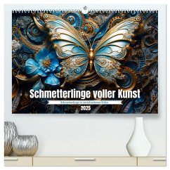 Schmetterlinge voller Kunst (hochwertiger Premium Wandkalender 2025 DIN A2 quer), Kunstdruck in Hochglanz