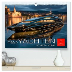 Mega Yachten Fantasien (hochwertiger Premium Wandkalender 2025 DIN A2 quer), Kunstdruck in Hochglanz