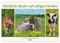 Glückliche Rinder auf saftigen Weiden (Wandkalender 2025 DIN A2 quer), CALVENDO Monatskalender - Calvendo;Kleemann, Claudia